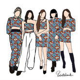 Blue Red Animal Patola Digital Printed Fabric Material